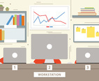 Free Marketing Workstation Vector Illustration