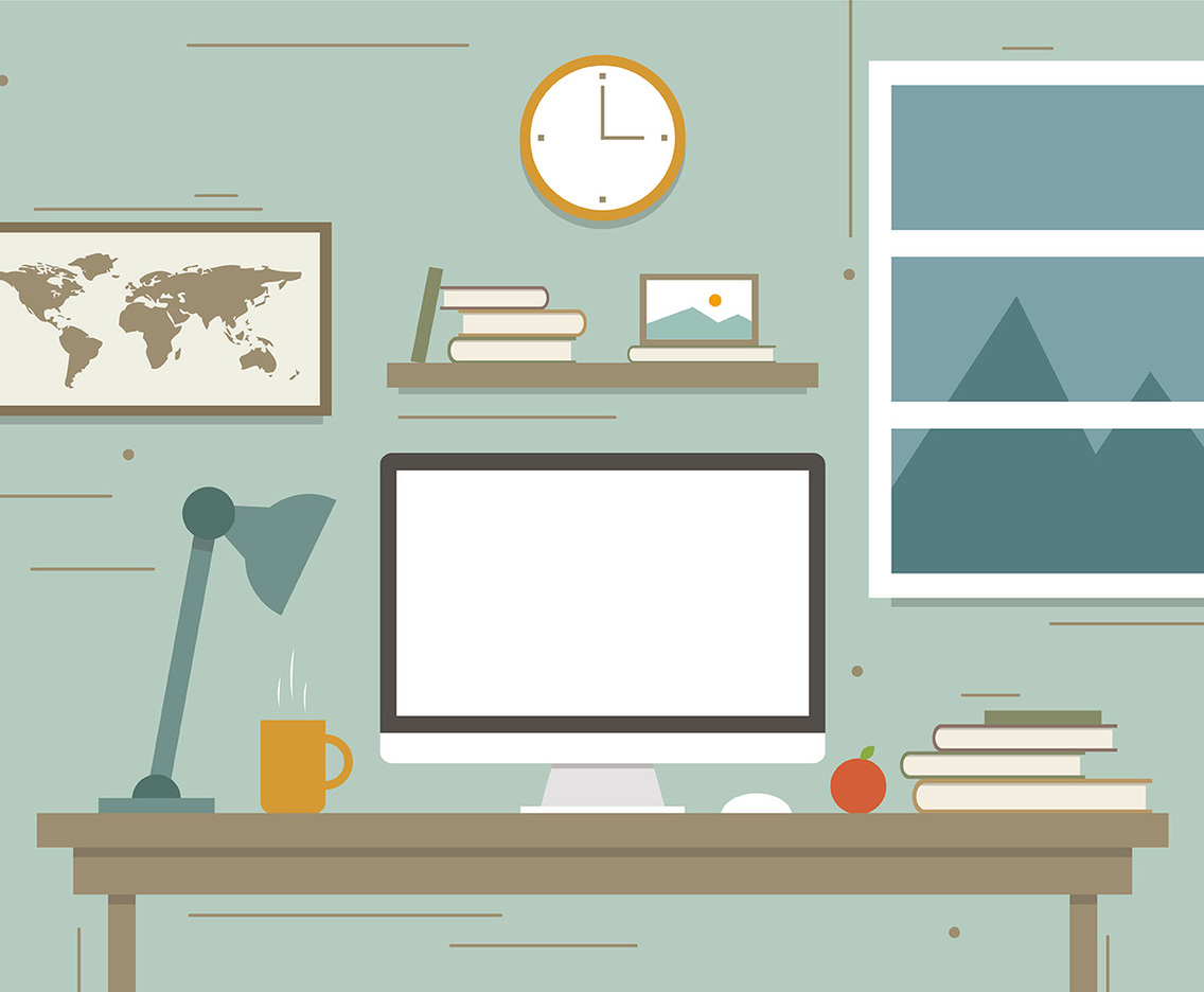 Free Traveler's Workstation Vector Illustration