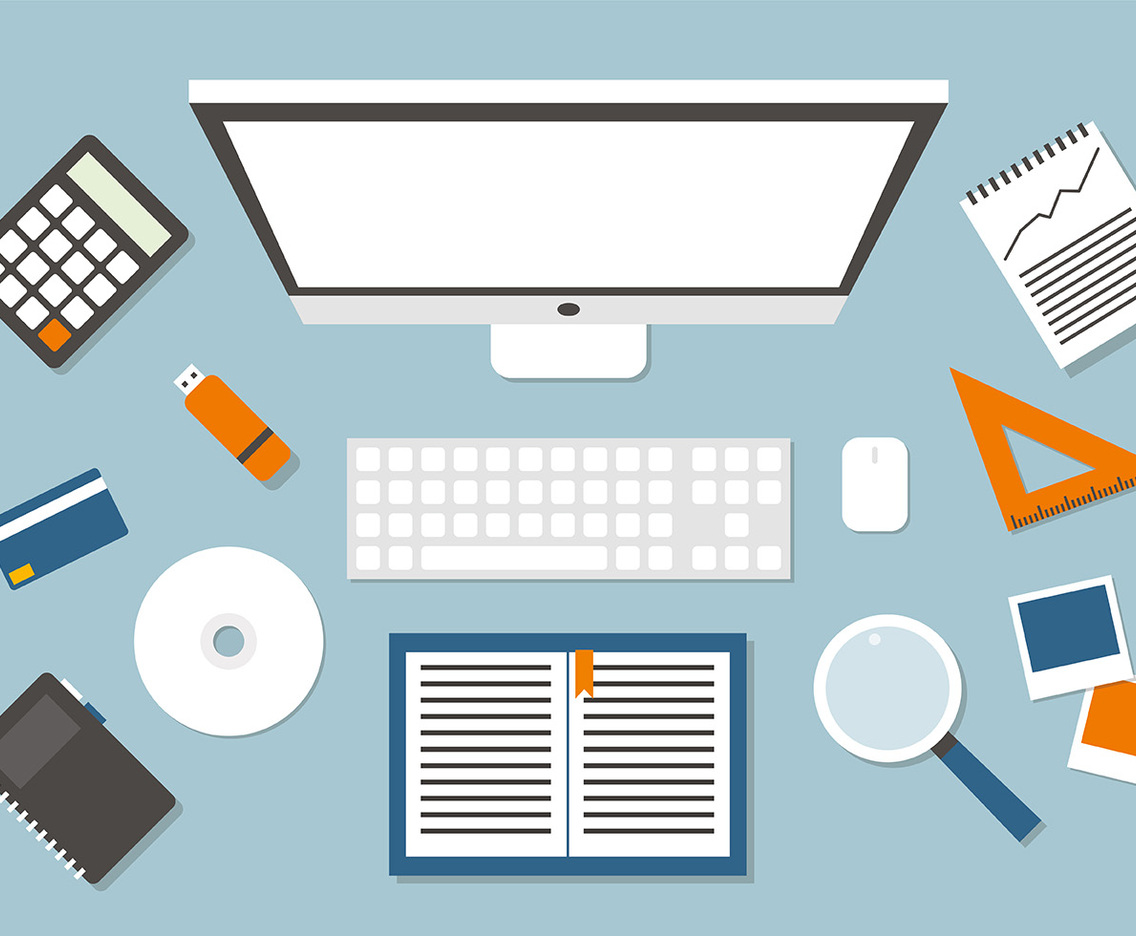 Free Business Manager Workspace Vector Illustration