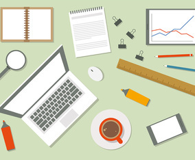 Free Flat Workspace Vector Illustration