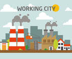 Free Industrial City Landscape Vector Illustration