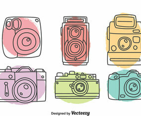 Hand Drawn Camera Collection Vector