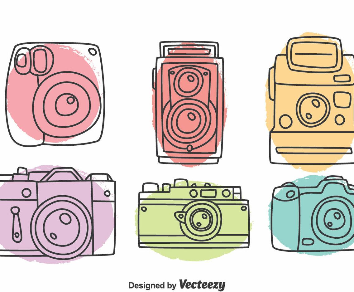 Hand Drawn Camera Collection Vector