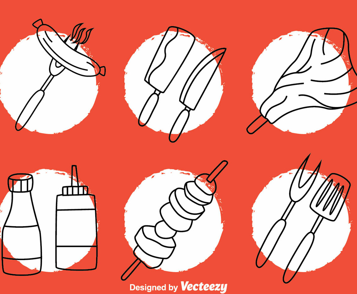 Barbecue Hand Drawn Icons