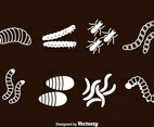 Caterpillar Worm and Ant Vector Set