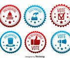 Red And Blue Presidential Election Badge Vector