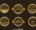 Presidential Election Gold Badge Vector Set