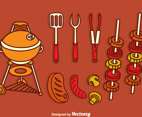 Barbecue Grill Vector Set