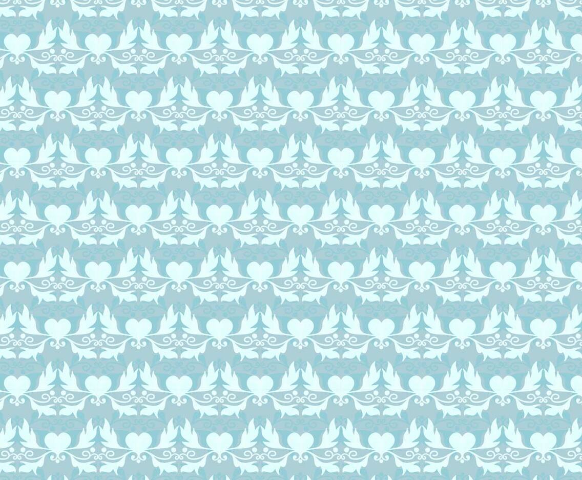 Sky Blue Vector Western Flourish Pattern