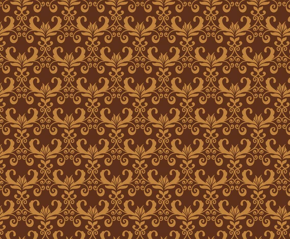 Brown Vector Western Flourish Pattern