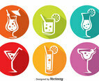 Colorful Cocktail Circle Icons