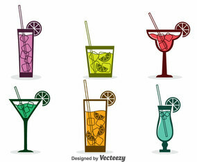 Assorted Cocktail Icons Vector