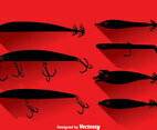 Silhouette Fishing Lure Vector Set