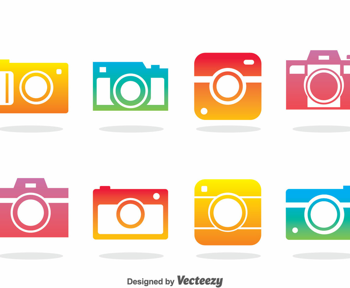 Camera Colorful Icons Vector