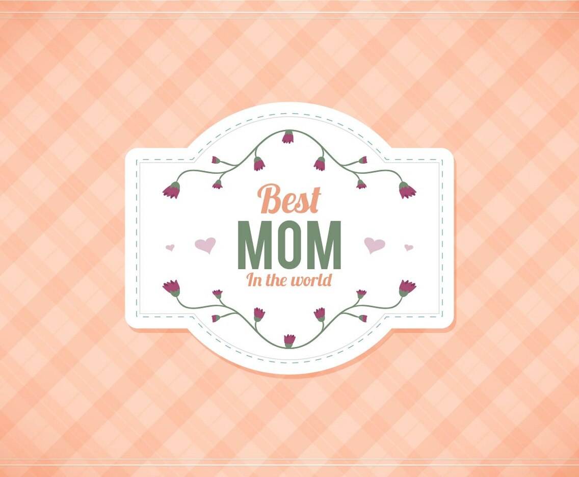 Free Vector Moms Peach Gingham Background
