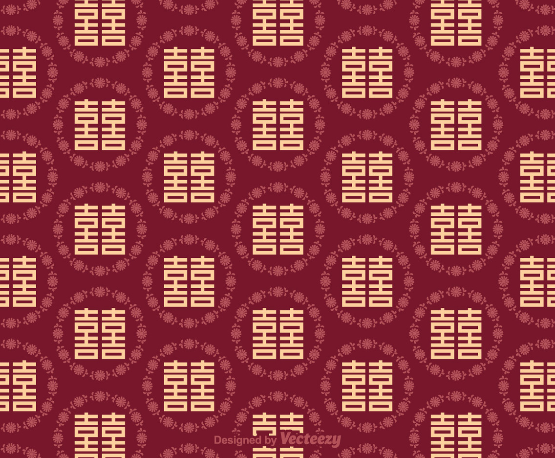 Free Double Happiness Seamless Pattern