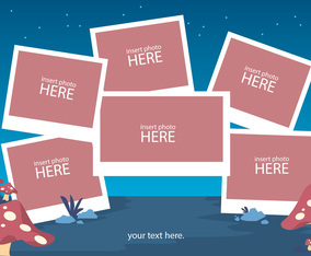 Mushroom Photo Collage Template