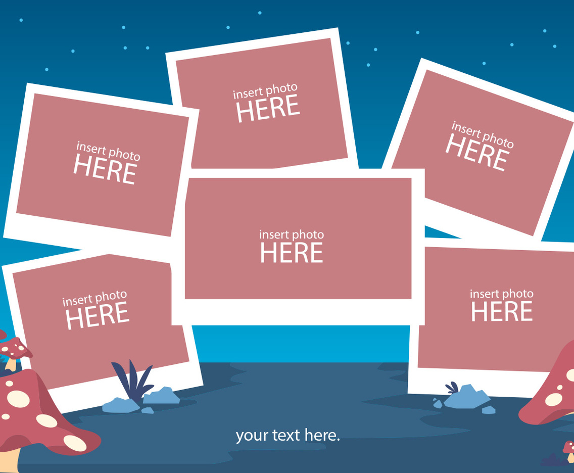 Mushroom Photo Collage Template