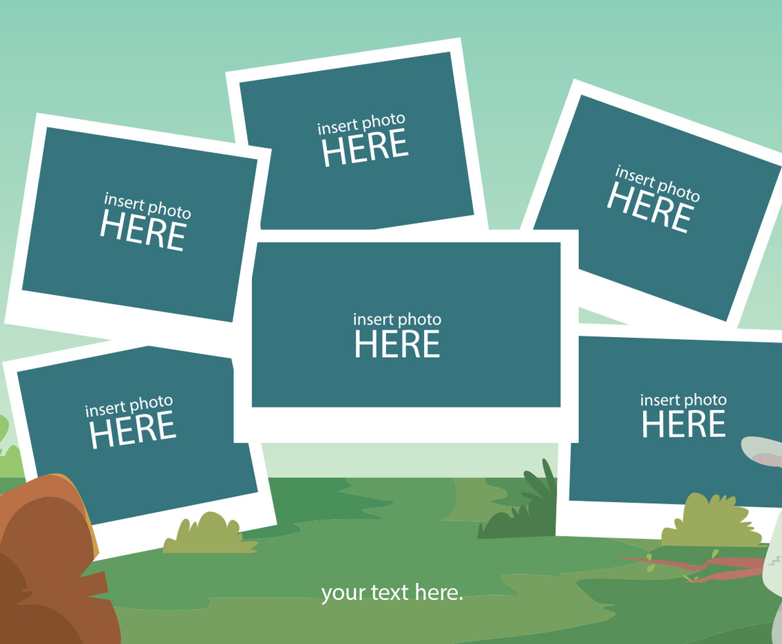 Wood Log Photo Collage Template