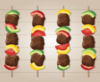 Brochette Meat Vegetable