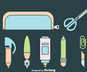 Stationary Icons Vector