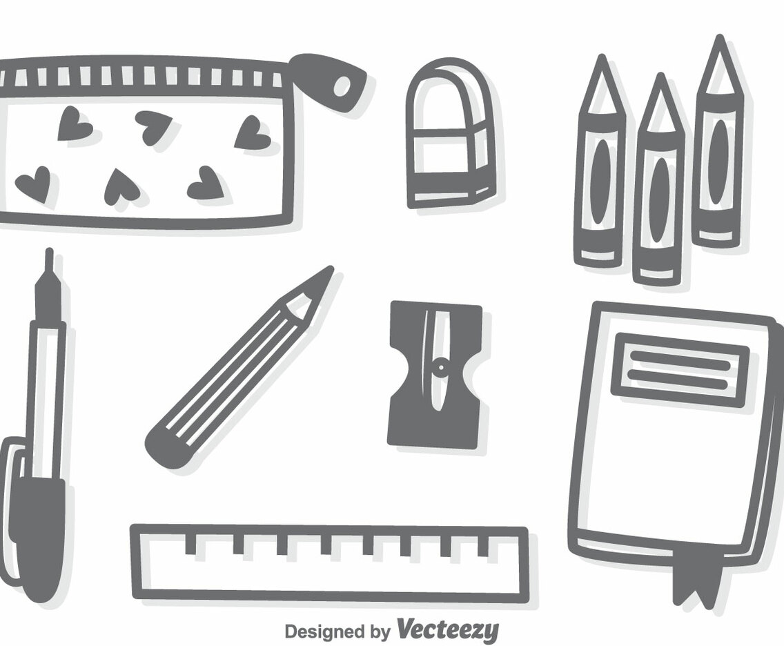 Hand Drawn Stationary Vector