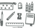 Hand Drawn Stationary Vector