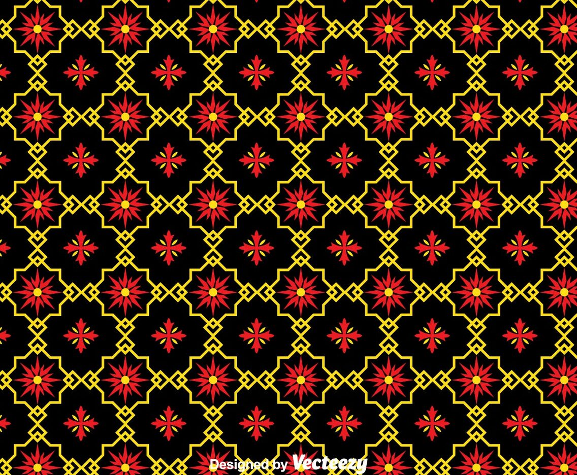 Traditional Ornament Black Tiles Background