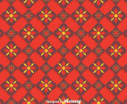 Red Traditional Ornament Tiles Pattern