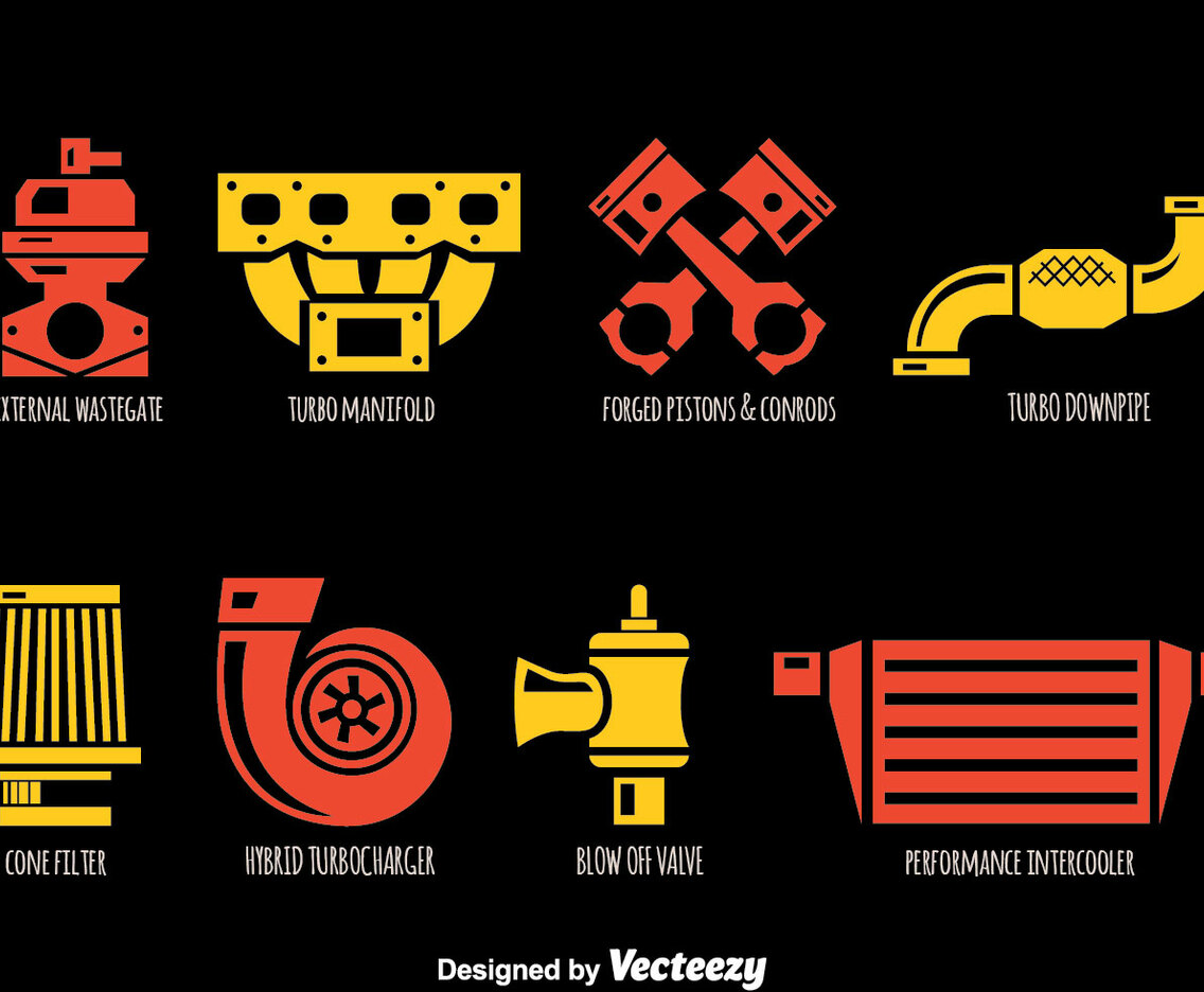 Car Parts Icons Vector