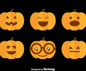 Hallowen Pumpkin Flat Vector
