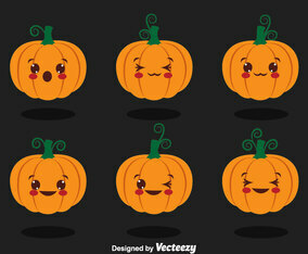 Cute Pumpkin Collection Vector