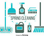 Spring Cleaning Icons Vector