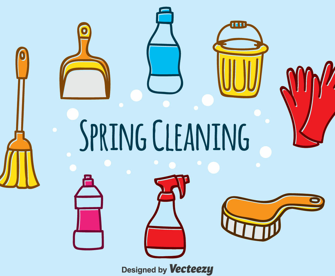 Hand Drawn Spring Cleaning Vector