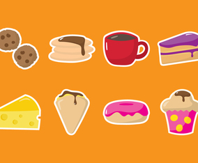 Breakfast Sticker Vectors