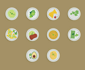 Food with Cilantro Icon Set