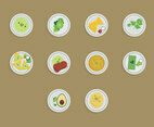 Food with Cilantro Icon Set