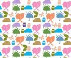 Vector Love Birds Doodle Background