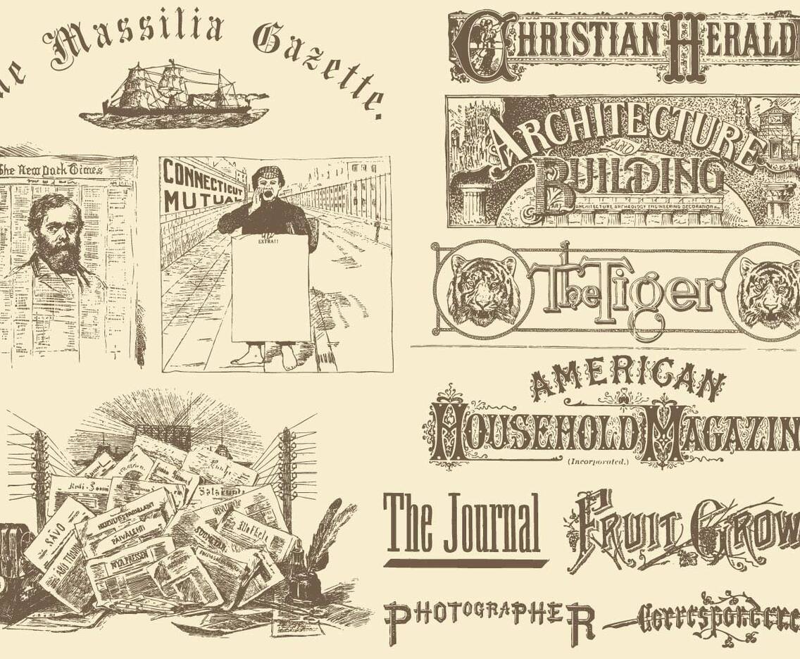 Newspaper Heads And Drawings