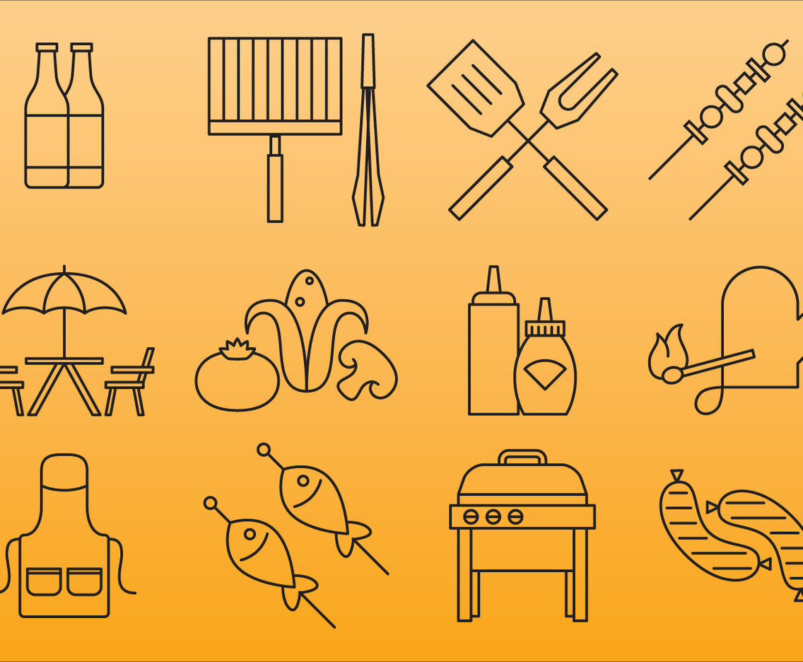 Grill And Bbq Icons