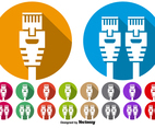 Vector Set Of Ethernet Port Icon Buttons