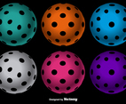 Vector Colorful Floorball balls set