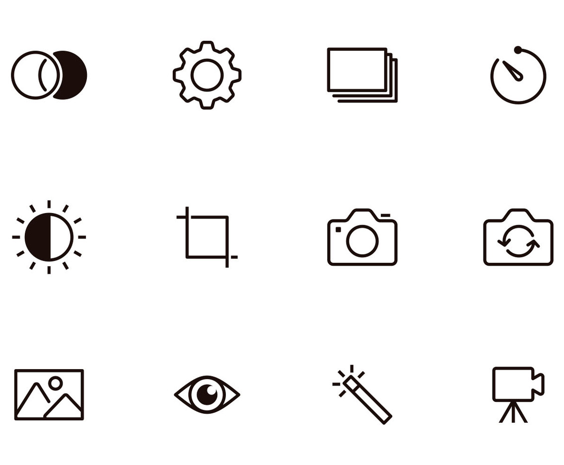Photography Thin Icons