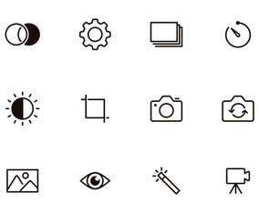 Photography Thin Icons