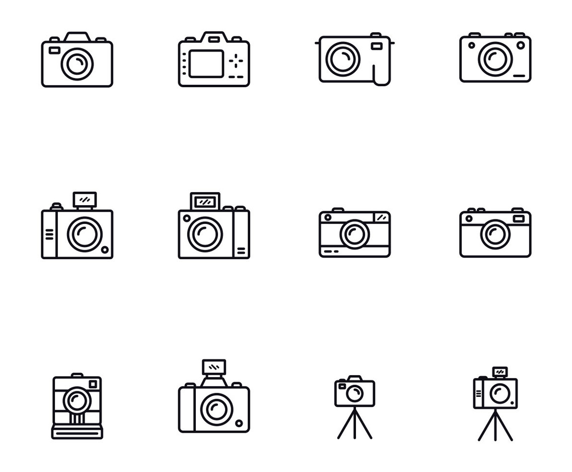 Camera Thin Icons