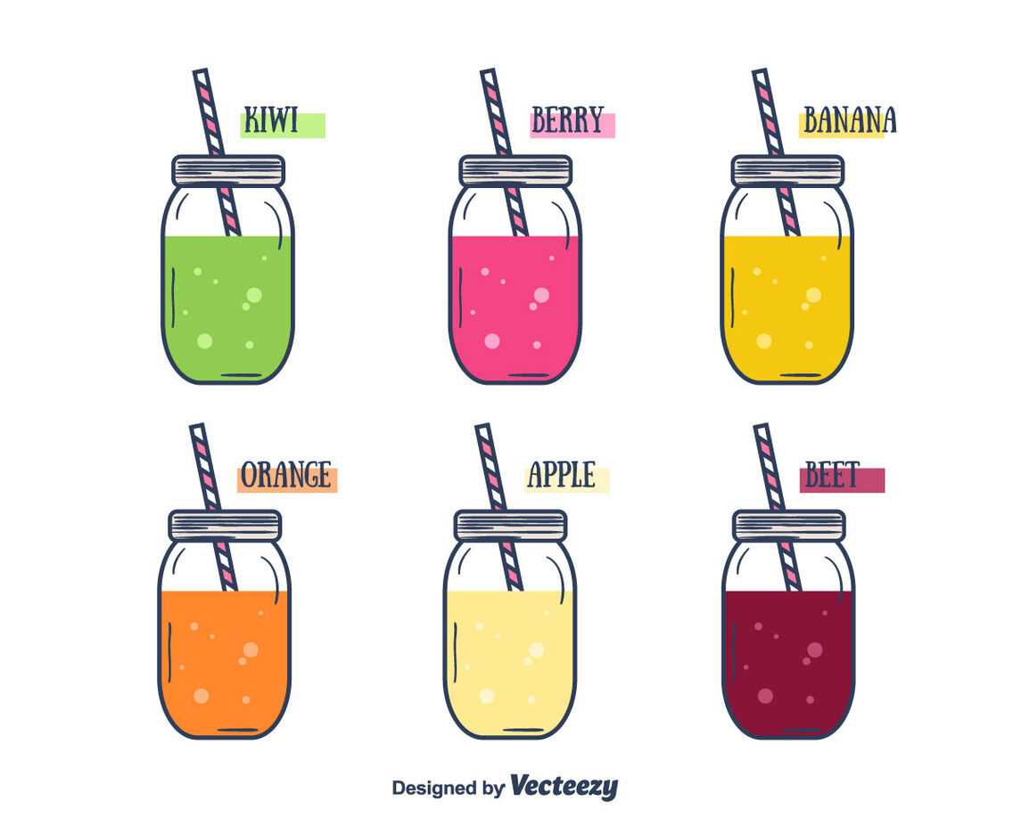 Collection Of Smoothies Vector