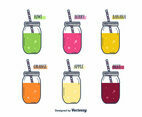 Collection Of Smoothies Vector