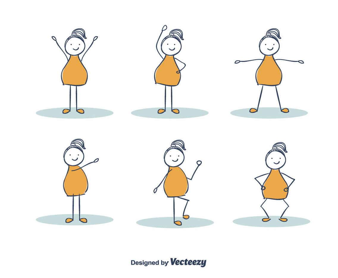 Hand Drawn Girl Exercising Vector