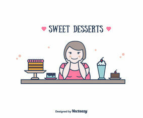 Sweet Desserts Vector