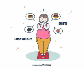 Woman On Weighing Scale